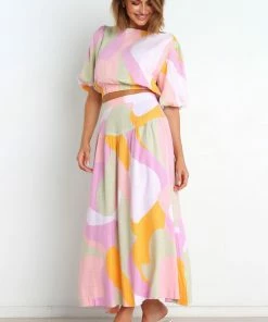 PUP52 Winifred Skirt - Pink Multi Clothing