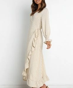 PUP51 Ada Dress - Beige Gingham