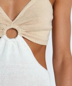 PUP3 Dresses Adele Dress - Beige/White