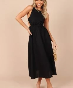 PUP3 Aubrey Cutout Midi Dress - Black