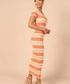 PUP3 Dresses Bardotte Maxi Dress - Pink