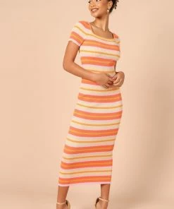 PUP3 Dresses Bardotte Maxi Dress - Pink