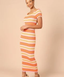 PUP3 Dresses Bardotte Maxi Dress - Pink