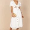 PUP8 Belle Button Up Dress - White Dresses