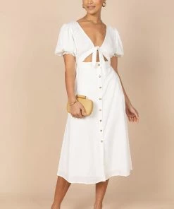 PUP8 Belle Button Up Dress - White Dresses