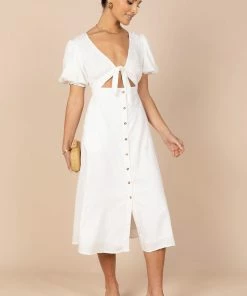 PUP8 Belle Button Up Dress - White Dresses
