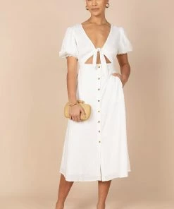 PUP8 Belle Button Up Dress - White Dresses