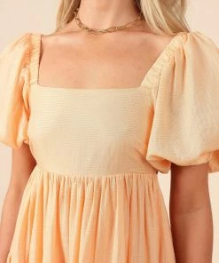 PUP66 Brianna Tie Back Mini Dress - Orange Dresses