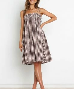 PUP52 Burke Dress - Brown Gingham