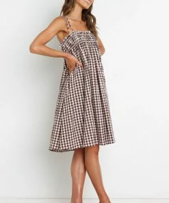 PUP52 Burke Dress - Brown Gingham