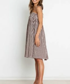 PUP52 Burke Dress - Brown Gingham