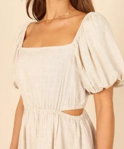 PUP8 Claudette Midi Dress - Beige Dresses