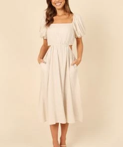 PUP8 Claudette Midi Dress - Beige Dresses