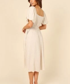PUP8 Claudette Midi Dress - Beige Dresses