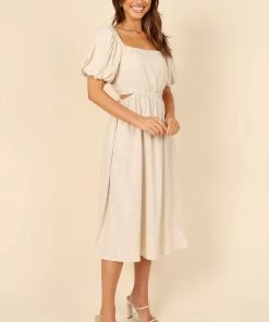 PUP8 Claudette Midi Dress - Beige Dresses