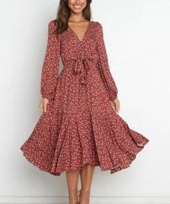 PUP3 Dione Dress - Dark Red