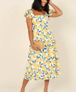PUP61 Diyana Dress - Lemon Print Dresses