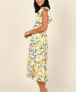 PUP61 Diyana Dress - Lemon Print Dresses