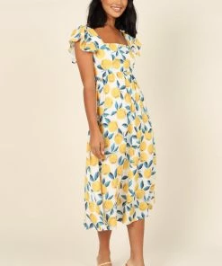 PUP61 Diyana Dress - Lemon Print Dresses