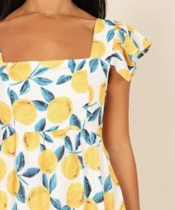 PUP61 Diyana Dress - Lemon Print Dresses