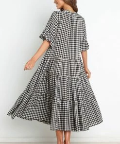PUP49 Dunshee Dress - Black Gingham Dresses