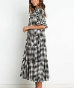 PUP49 Dunshee Dress - Black Gingham Dresses