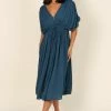 PUP64 Dresses Elsie Batwing Midi Dress - Teal