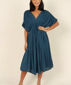 PUP64 Dresses Elsie Batwing Midi Dress - Teal