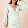 PUP14 Emilina Long Sleeve Mini Dress - Sage