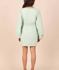 PUP14 Emilina Long Sleeve Mini Dress - Sage