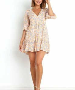 PUP14 Ernie Dress - Yellow Floral Dresses