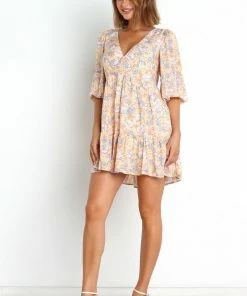 PUP14 Ernie Dress - Yellow Floral Dresses