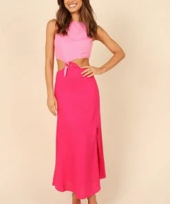 PUP8 Gabby Cut Out Dress - Pink Splice Dresses