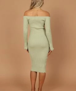 PUP4 Geneva Off Shoulder Midi Dress - Sage