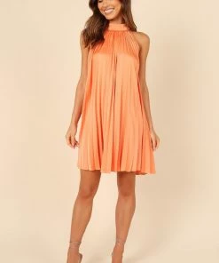 PUP3 Dresses Ginnee Pleated Mini Dress - Orange