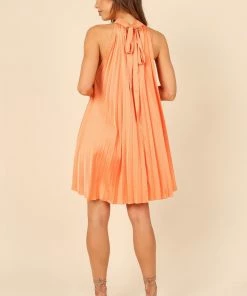 PUP3 Dresses Ginnee Pleated Mini Dress - Orange