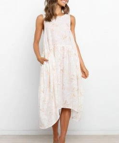PUP3 Dresses Halston Dress - Beige Floral