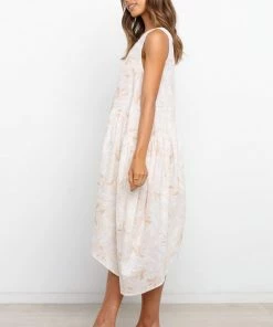 PUP3 Dresses Halston Dress - Beige Floral