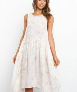 PUP3 Dresses Halston Dress - Beige Floral