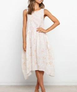 PUP3 Dresses Halston Dress - Beige Floral