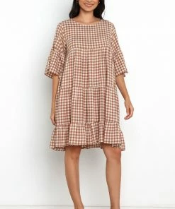 PUP49 Dresses Haynes Dress - Brown Gingham