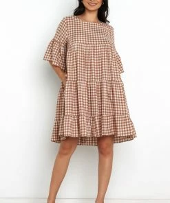 PUP49 Dresses Haynes Dress - Brown Gingham