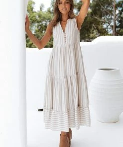 PUP52 Honah Dress - Beige Dresses