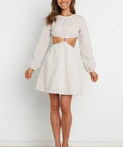 PUP30 Jeako Dress - Beige Gingham Dresses