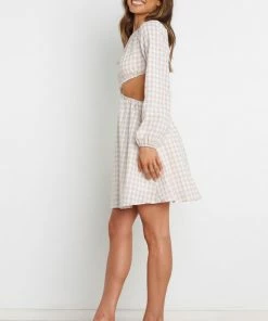 PUP30 Jeako Dress - Beige Gingham Dresses