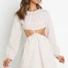 PUP30 Jeako Dress - Beige Gingham Dresses