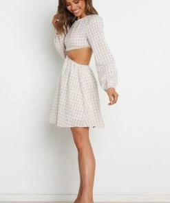 PUP30 Jeako Dress - Beige Gingham Dresses