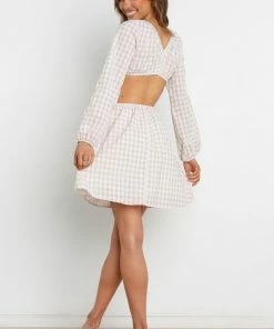 PUP30 Jeako Dress - Beige Gingham Dresses