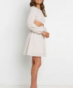 PUP30 Jeako Dress - Beige Gingham Dresses