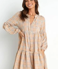 PUP62 Jenara Dress - Beige Check